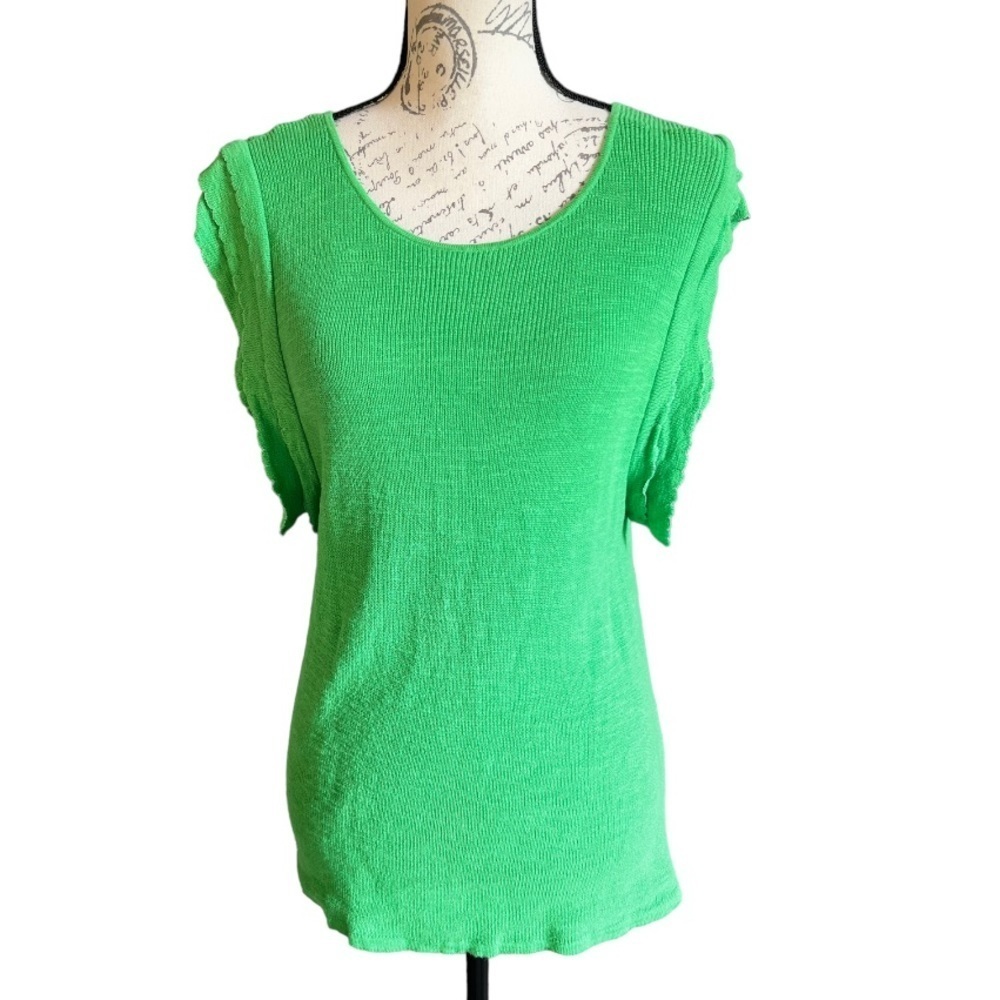 ANN Taylor Factory green knit sleeveless top size L